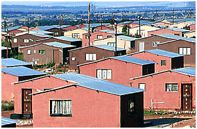 Low Cost Housing Township in Südafrika
